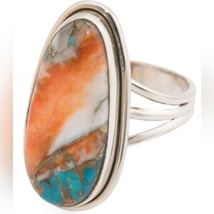 🧡🔹️SHIVAM🔹️made In India Sterling Silver Oyster Turquoise Ring